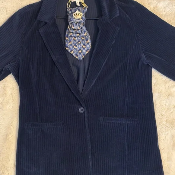 Maurices Navy Stretch Corded-Inspired Blazer - Picture 1 of 6